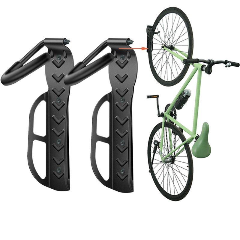 Wallmaster Bike Storage Rack for Garage, Wall Mount Bicycles Hanger, 2-Pack Bike Storage System Vertical Bike Hooks - Image 1